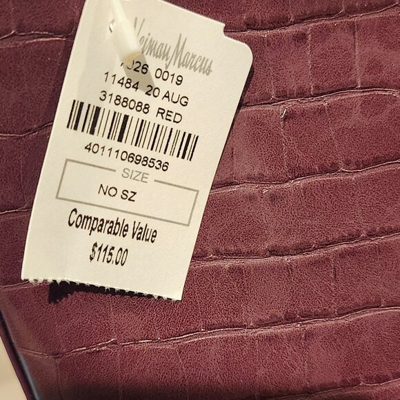 Neiman Marcus mock croc crossbody bucket bag - Picture 2 of 4